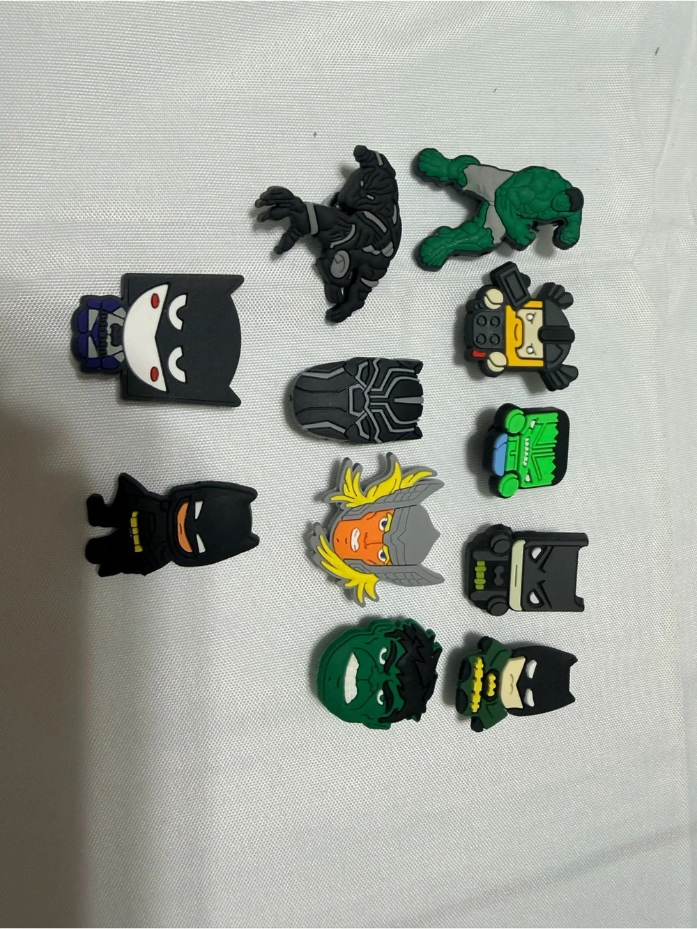Lot of 11 Assorted Superhero Kids Croc Jibbits Charms - Multi Color (DC-Inspired